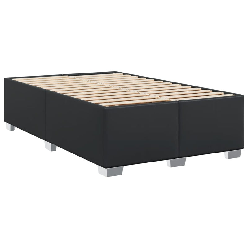 Pat box spring cu saltea, negru, 120x190 cm, piele ecologică
