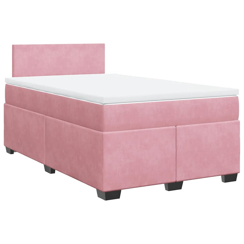 Pat box spring cu saltea, negru, 120x190 cm, catifea
