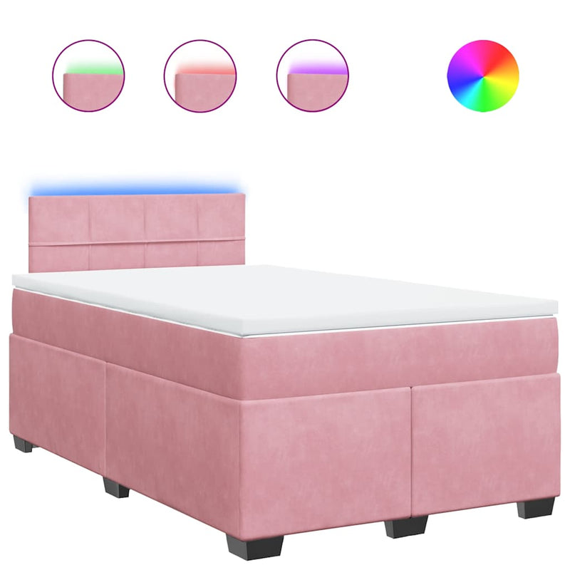 Pat box spring cu saltea, negru, 120x190 cm, catifea