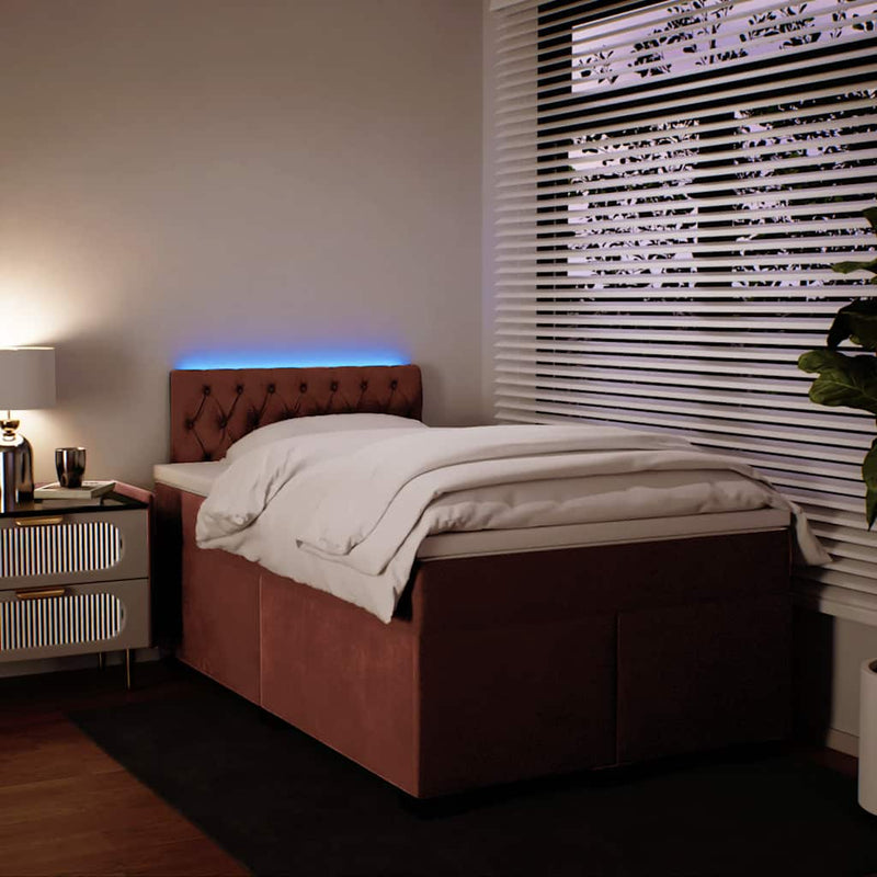 Pat box spring cu saltea, negru, 120x190 cm, catifea