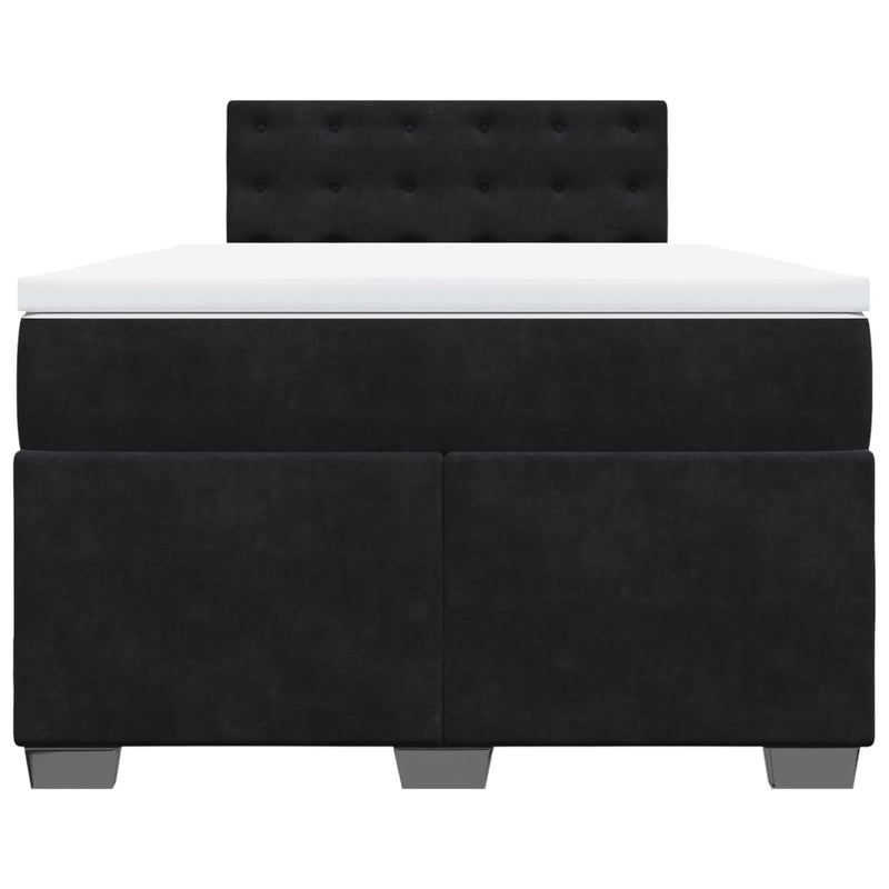 Pat box spring cu saltea, negru, 120x190 cm, catifea