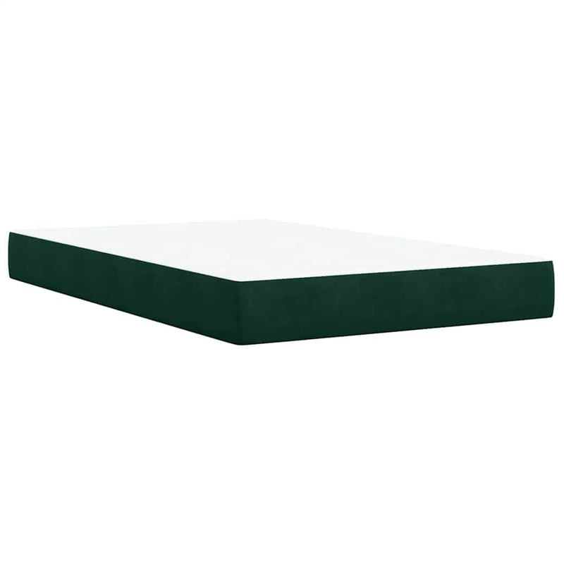 Pat box spring cu saltea, verde închis, 120x200 cm, catifea