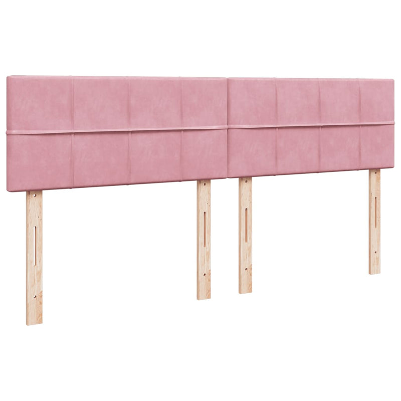 Pat box spring cu saltea, roz, 200x200 cm, catifea