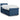 Pat box spring cu saltea, albastru, 80x200 cm, textil