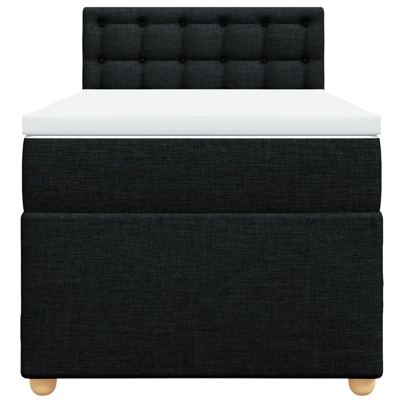 Pat box spring cu saltea, negru, 80x200 cm, textil