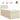 Pat box spring cu saltea, crem, 80x200 cm, textil