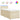 Pat box spring cu saltea, crem, 90x190 cm, textil