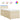 Pat box spring cu saltea, crem, 90x200 cm, textil