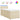 Pat box spring cu saltea, crem, 90x200 cm, textil