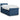 Pat box spring cu saltea, albastru, 100x200 cm, textil