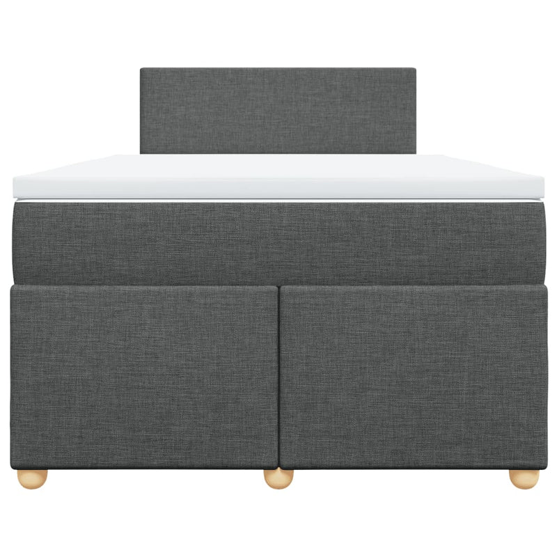 Pat box spring cu saltea, gri închis, 120x190 cm, textil