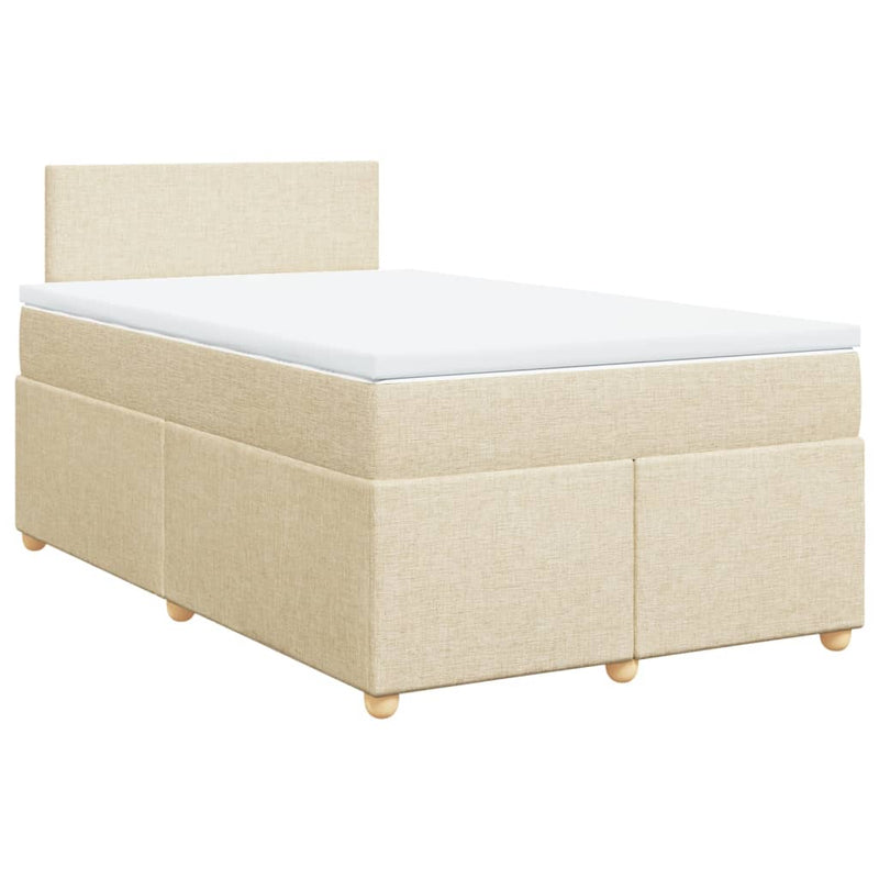 Pat continental cu saltea, crem, 120x190 cm, textil