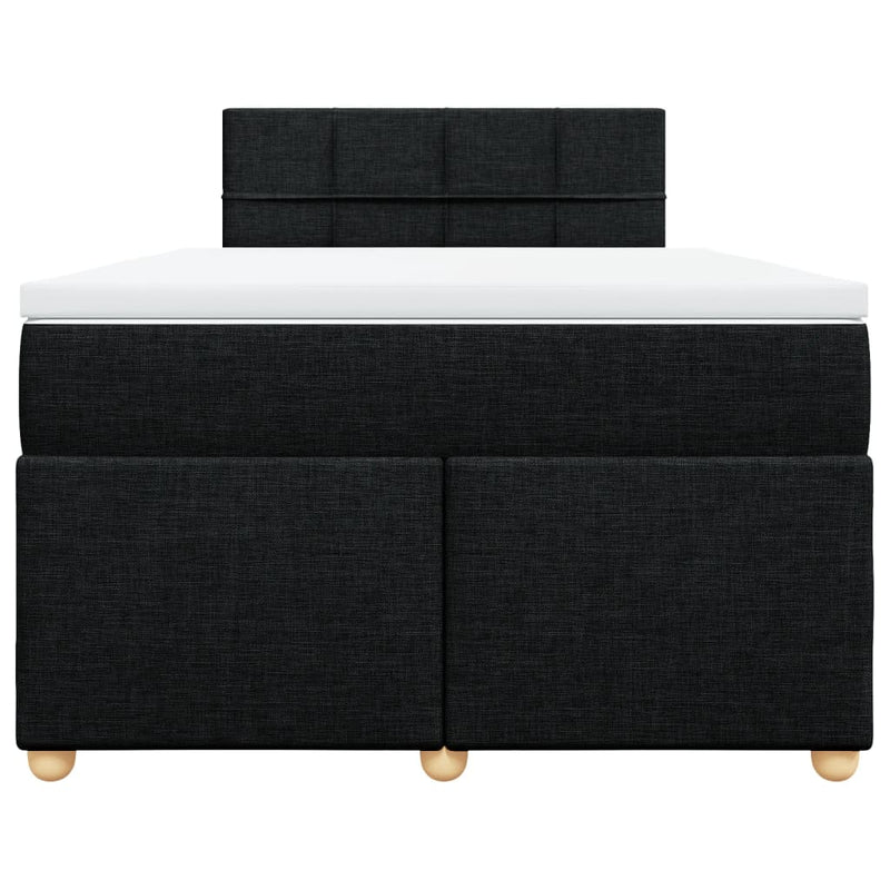 Pat box spring cu saltea, negru, 120x190 cm, catifea