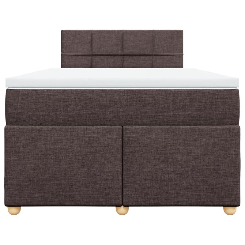 Pat box spring cu saltea, maro închis, 120x190 cm, textil
