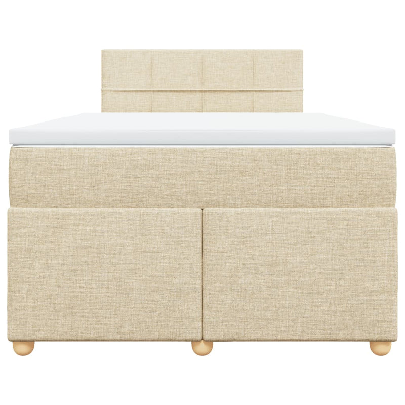 Pat continental cu saltea, crem, 120x190 cm, textil