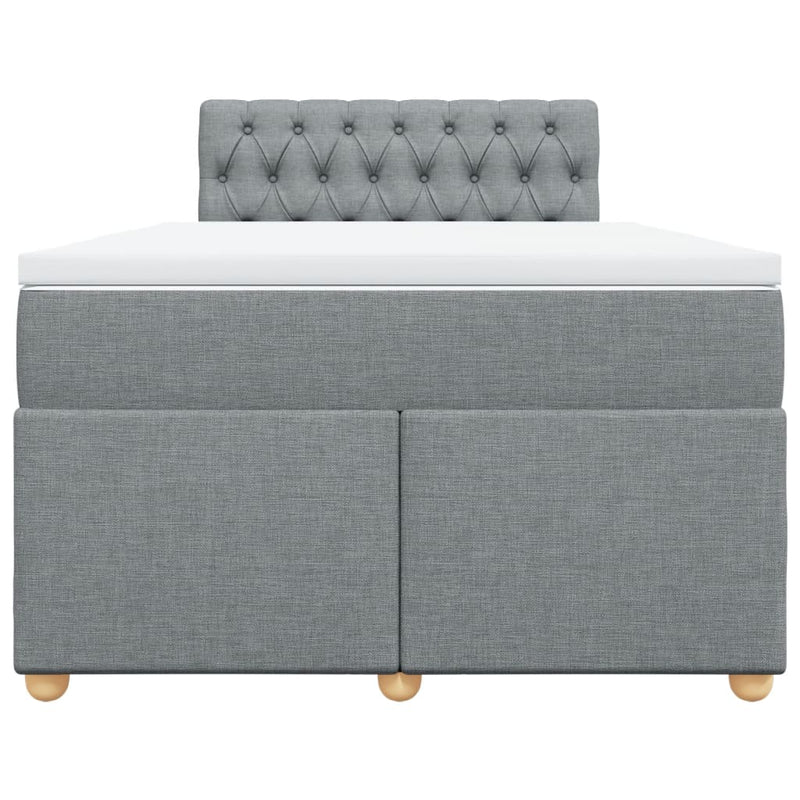 Pat box spring cu saltea, gri deschis, 120x190 cm, textil