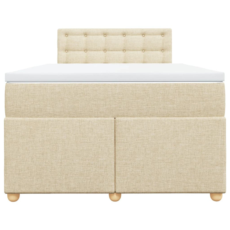 Pat continental cu saltea, crem, 120x190 cm, textil