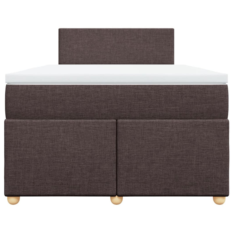 Pat box spring cu saltea, maro închis, 120x200 cm, textil