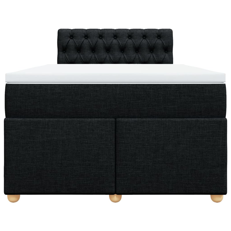 Pat box spring cu saltea, negru, 120x200 cm, textil