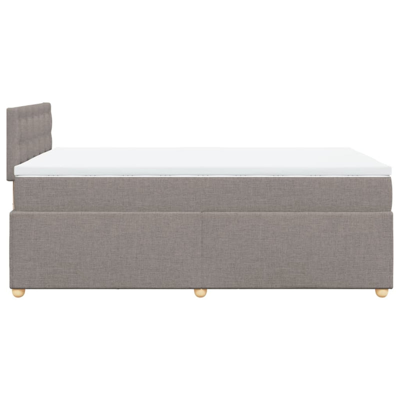 Pat box spring cu saltea, gri taupe, 120x200 cm, textil