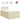 Pat box spring cu saltea, crem, 120x200 cm, textil
