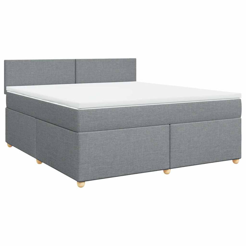 Pat continental, gri deschis, 180x200 cm, material textil