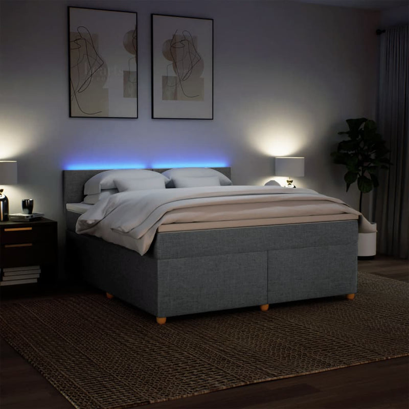 Pat continental, gri deschis, 180x200 cm, material textil