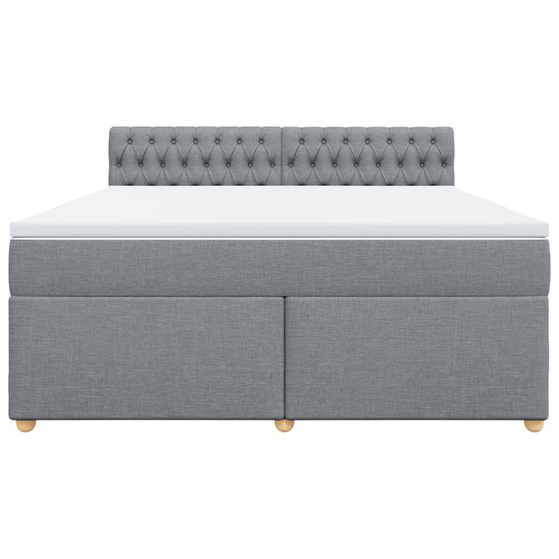 Pat continental, gri deschis, 180x200 cm, material textil
