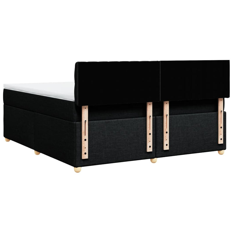 Pat box spring cu saltea, negru, 180x200 cm, catifea