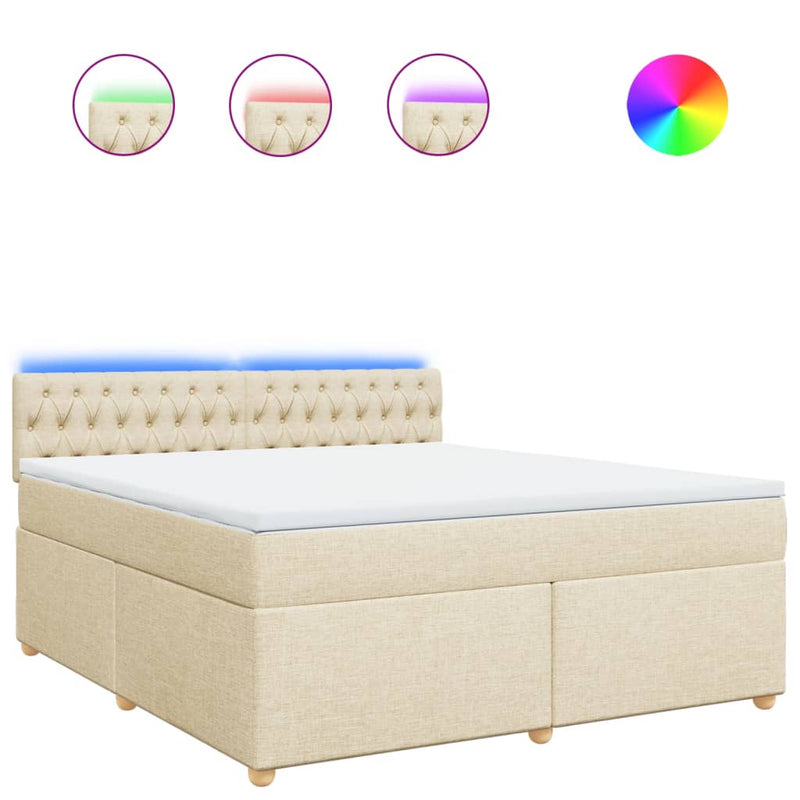 Pat continental cu saltea, crem, 180x200 cm, textil