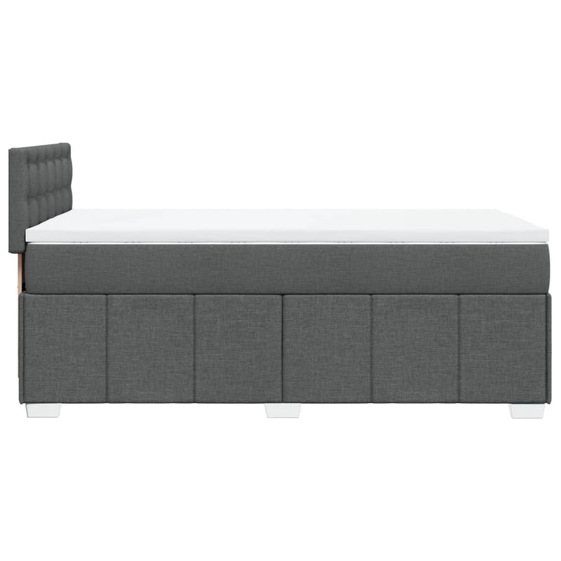Pat box spring cu saltea, gri închis, 80x200 cm, textil