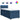 Pat box spring cu saltea, albastru, 90x200 cm, textil