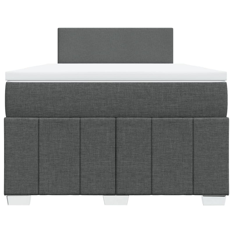 Pat box spring cu saltea, gri închis, 120x190 cm, textil