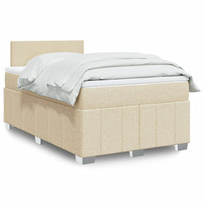 Pat continental cu saltea, crem, 120x190 cm, textil
