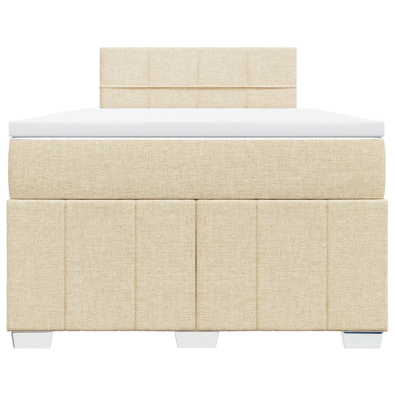 Pat continental cu saltea, crem, 120x190 cm, textil