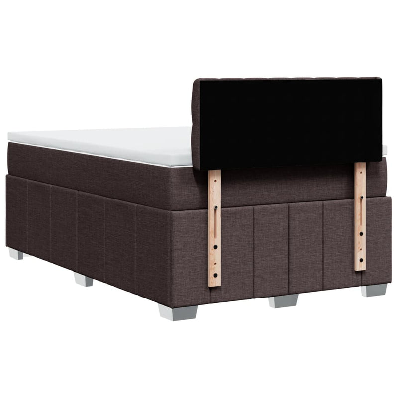 Pat box spring cu saltea, maro închis, 120x190 cm, textil
