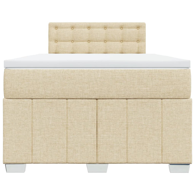 Pat continental cu saltea, crem, 120x190 cm, textil