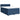Pat continental cu saltea, albastru, 140x200cm, material textil