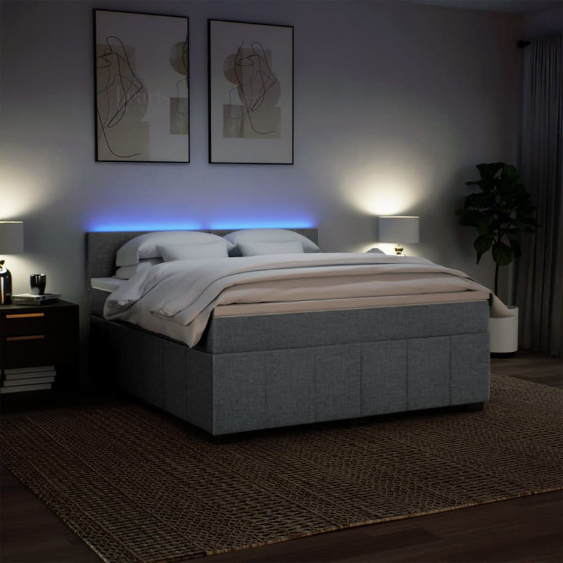 Pat continental, gri deschis, 180x200 cm, material textil