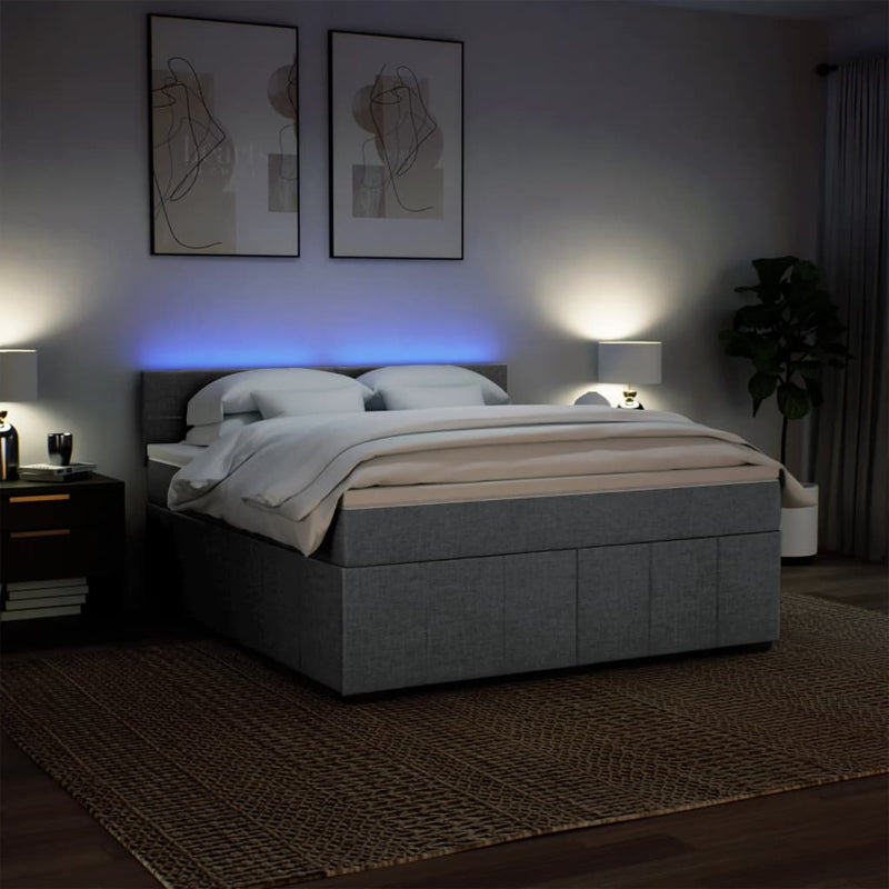 Pat continental, gri deschis, 180x200 cm, material textil