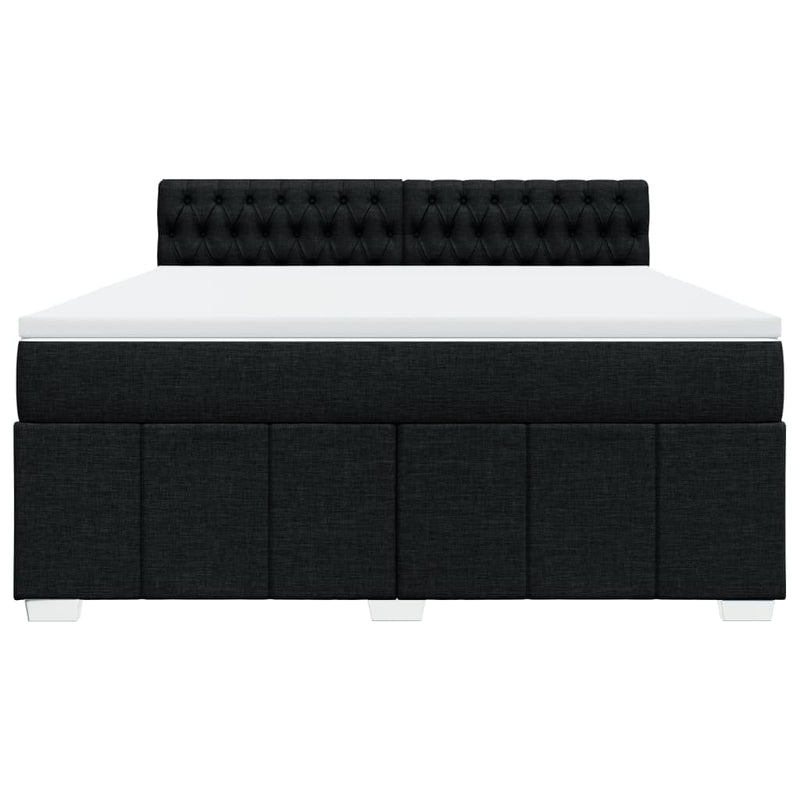 Pat box spring cu saltea, negru, 180x200 cm, catifea