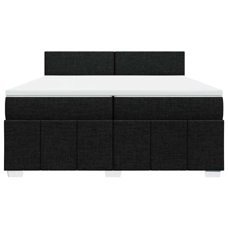 Pat box spring cu saltea, negru, 200x200 cm, textil