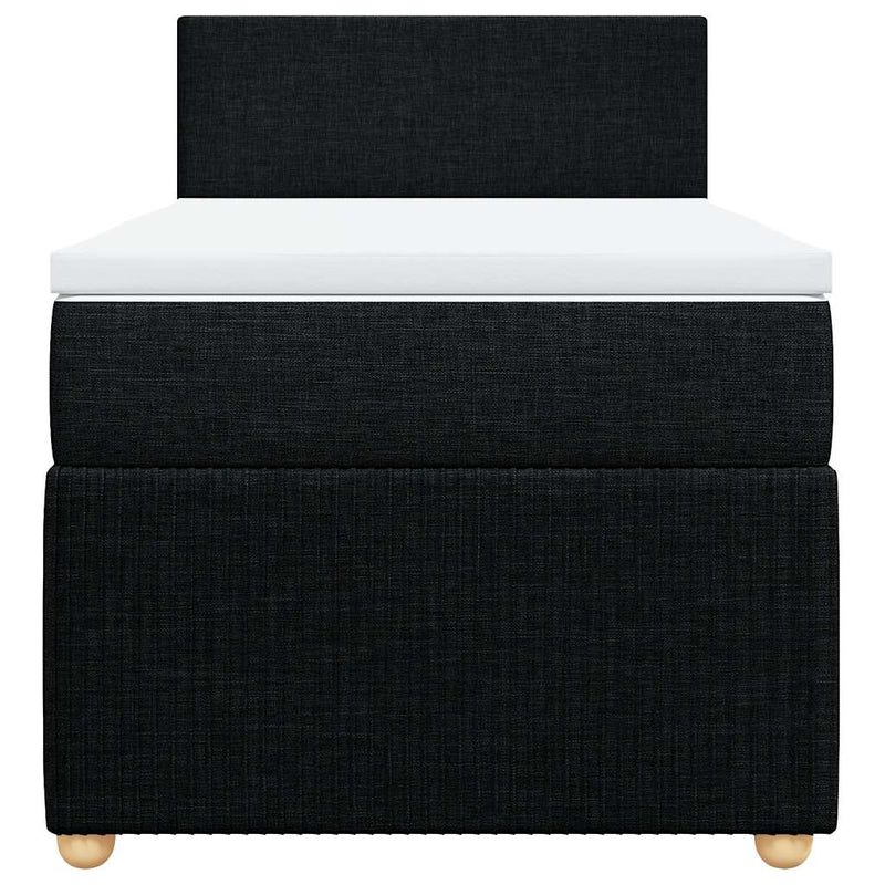 Pat box spring cu saltea, negru, 80x200 cm, textil