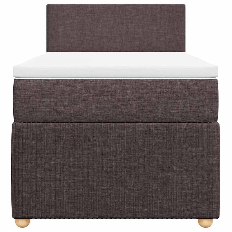 Pat box spring cu saltea, maro închis, 80x200 cm, textil