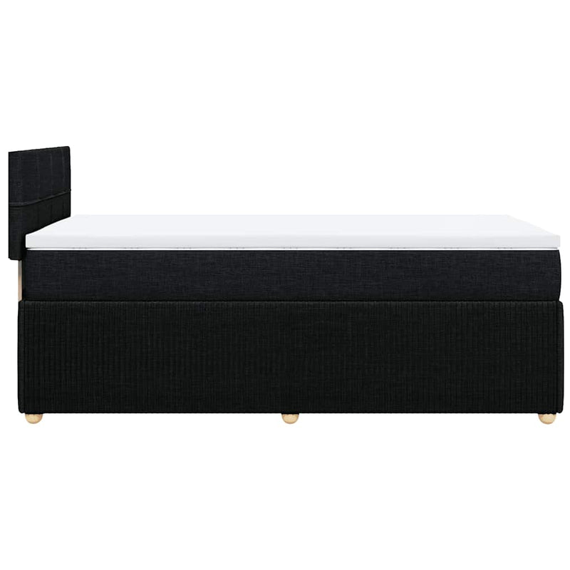Pat box spring cu saltea, negru, 90x190 cm, textil