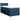 Pat box spring cu saltea, albastru, 90x200 cm, textil