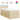 Pat box spring cu saltea, crem, 100x200 cm, textil