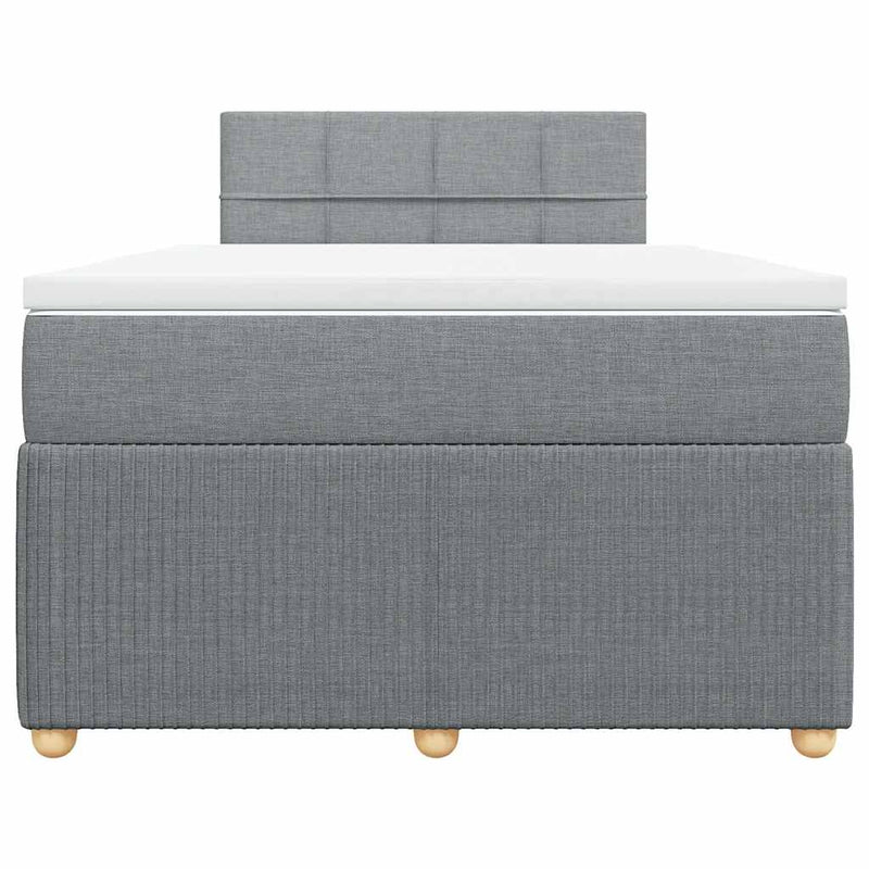 Pat box spring cu saltea, gri deschis, 120x190 cm, textil