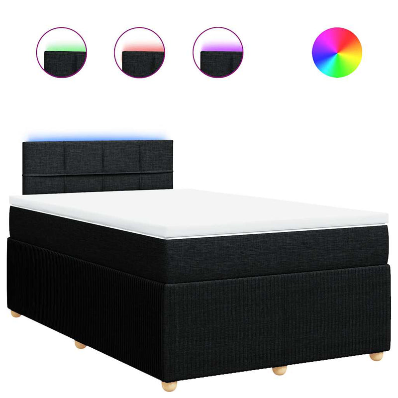 Pat box spring cu saltea, negru, 120x190 cm, catifea