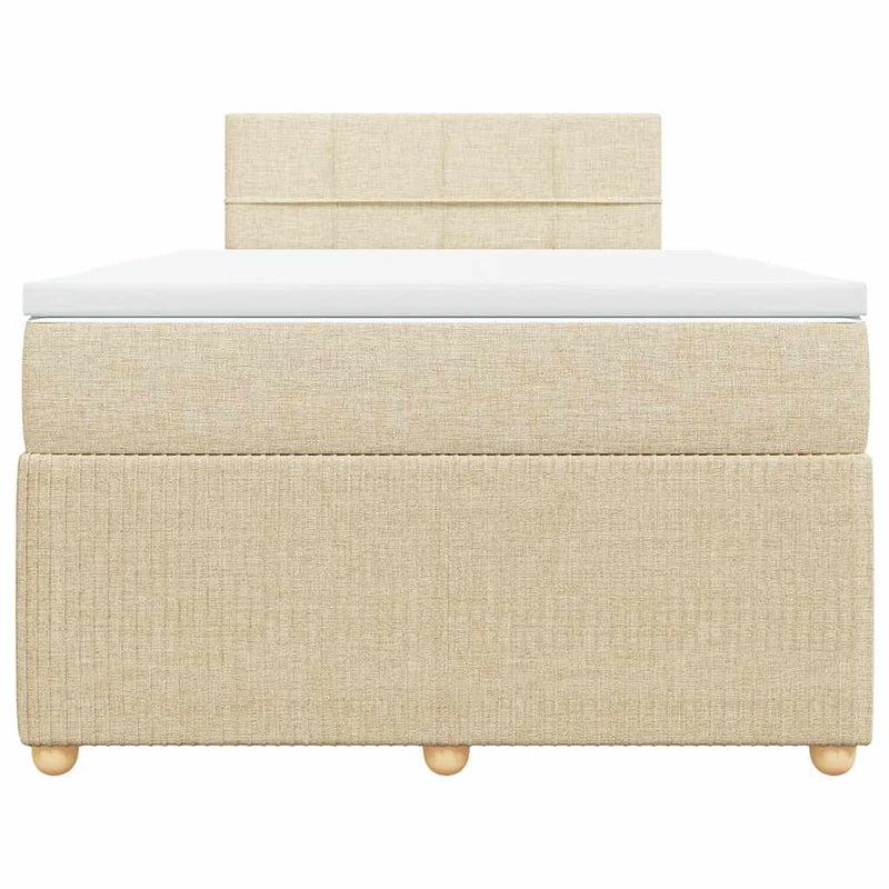 Pat continental cu saltea, crem, 120x190 cm, textil